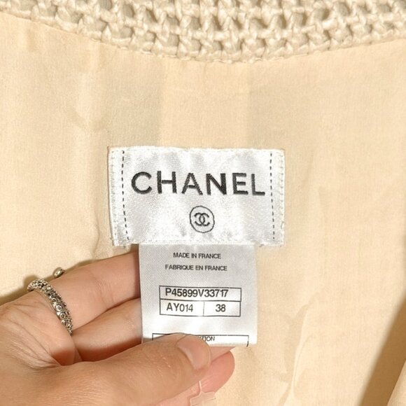 Chanel SS13 Ivory Open Knit Double Breasted Silk Sleeveless Dress - Picture 10 of 12